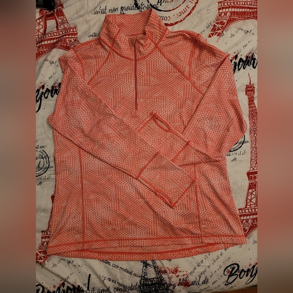Women Coral Geometric Half-Zip Pullover Size XL - Picture 4 of 15